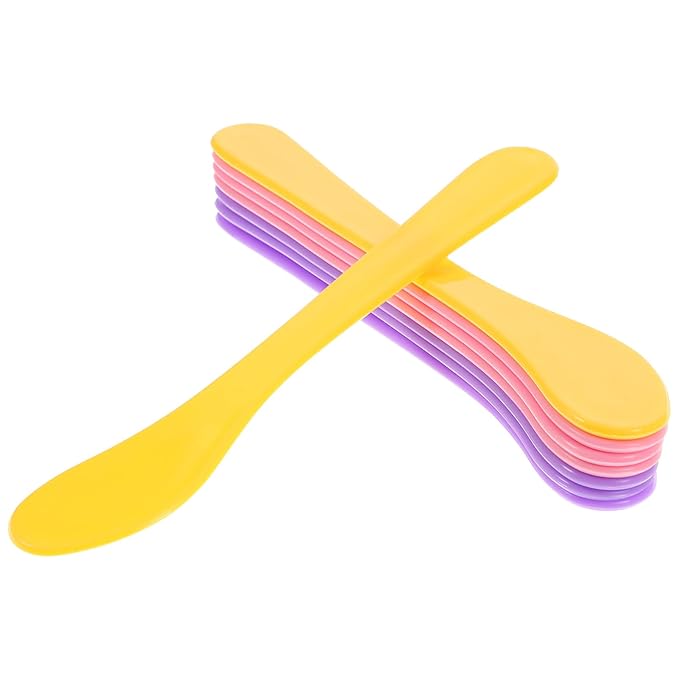 Healifty 10 Pcs makeup spatula plastic makeup DIY Accessories Facial Cream Spatulas Cream Spoon DIY Makeup Spatula small spoons Spatula Premium makeup spatula tool 15c cosmetic applicator