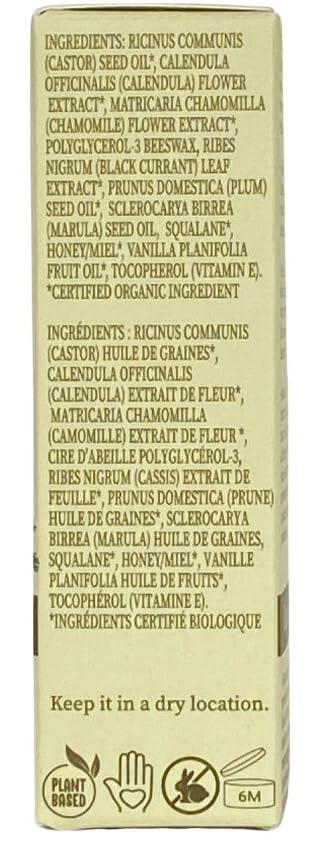 Flora Calendula & Chamomile Lip Oil | Organic, Plant-Based | Rejuvenate | 10 ml | Made in Canada