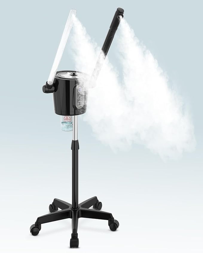 Kingsteam 2-in-1 Hot & Cold Facial Steamer with Ozone & Ionic Technology,Deep Cleansing & Moisturizing,30-Min Timer,Large Water Tank for Professional Estheticians, Beauty Salons & Home Use