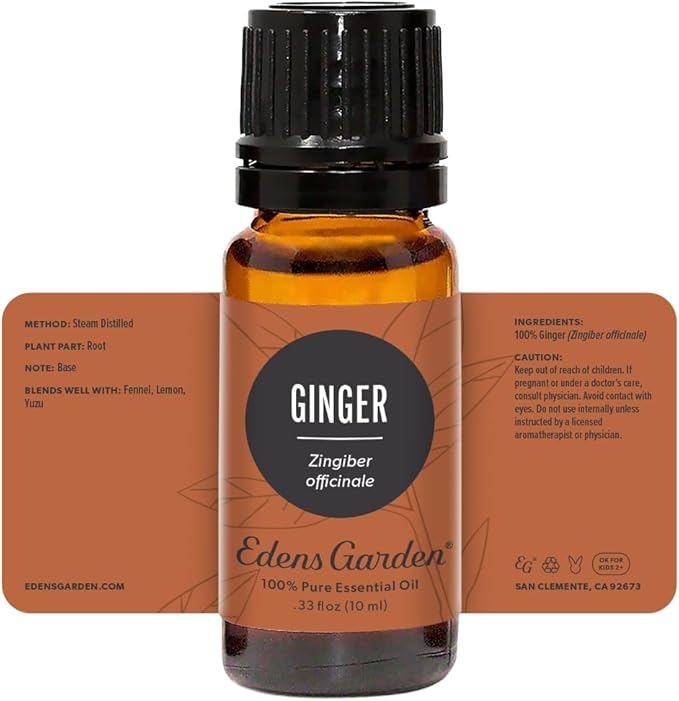 Edens Garden Ginger Essential Oil- 100% Pure Premium Grade, Undiluted, Natural, Therapeutic, Aromatherapy, The Best for Diffuser, Skin, Candle, Kid Safe 10 ml (.33 fl oz)