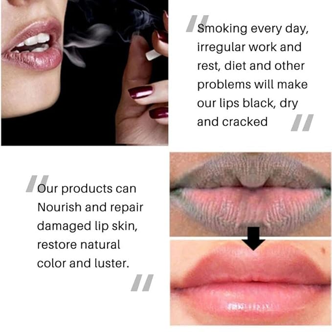 2PC Lip Balm Fade Dark Pigment Whitening Moisturizing Lip Hyaluronic Acid Exfoliating Dead Skin Lightening Lip Care (Red)