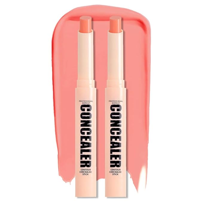 Kaely 2Pcs PROFESSIONAL MAKEUP Correcting Concealer Stick,Medium Coverage Concealer Crayon,under Eye Brightener Concealer for Dark Circles,corrector de ojeras,Lightweight,Vegan,01 DARK COFFEE