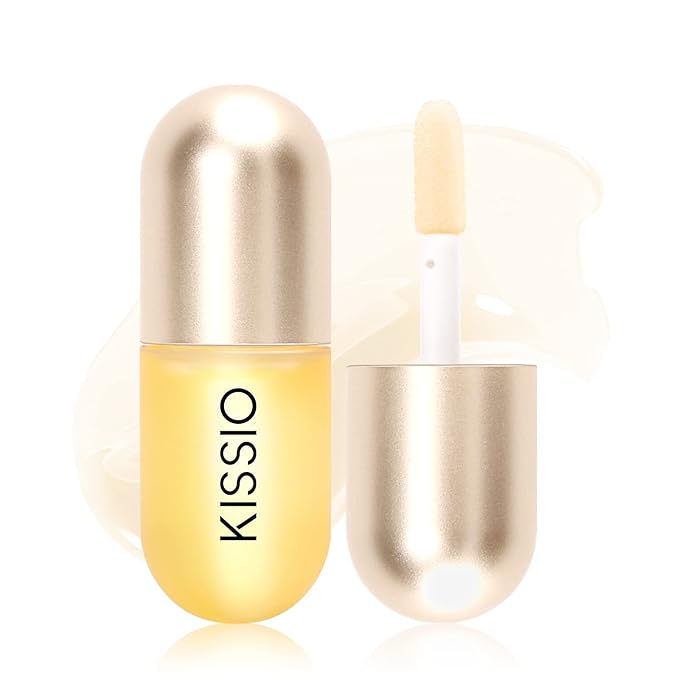 KISSIO Lip Plumper,Day Lip Plumper,Lip Enhancer,Plant Extracts Plumping Lip Serum,Lip Plumping Balm,Moisturizing Clear Lip Gloss for Fuller Lips and Hydrated Beauty Lips 5.5ml (06 Clear)