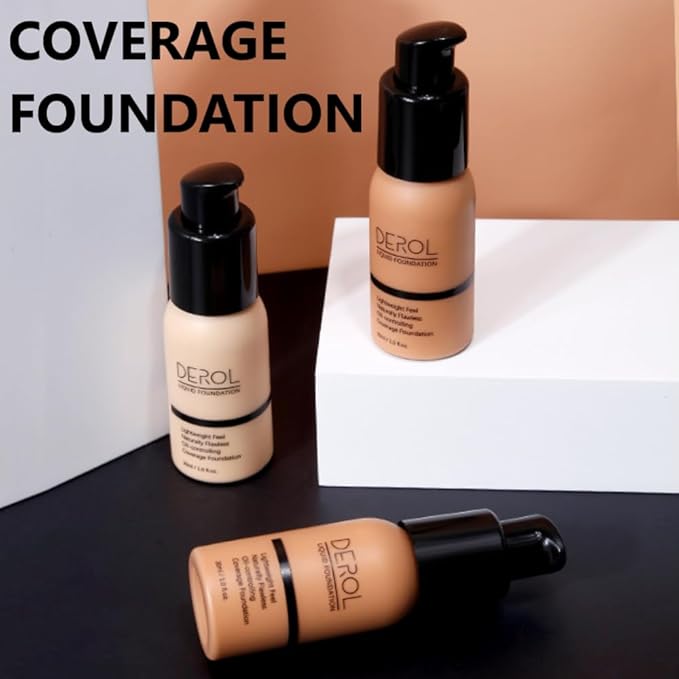 Foundation Full Coverage Liquid Foundation Cream - Lightweight Concealer - Suitable for All Skin Types (whipped cream 01)