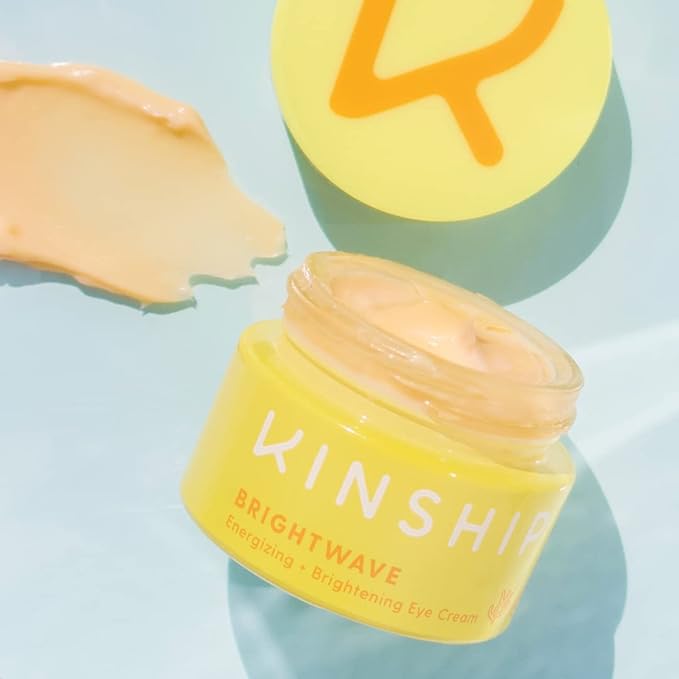 Kinship Brightwave Vitamin C Face + Eye Duo | 10% Vitamin C Serum (1 Fl Oz) | Brightening Eye Cream (0.5 Oz) | Fade Dark Spots | Reduce Fine Lines, Wrinkles, Dark Circles + Puffiness | All Skin Types