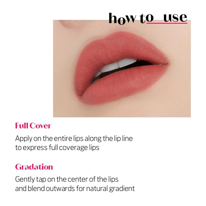 ETUDE Fixing Tint #03 Mellow Peach (4g) | Long Lasting High Pigmented Liquid Lipstick | Waterproof Lightweight Matte Finish Lip Stain | Full Coverage | Korean Makeup, Kbeauty