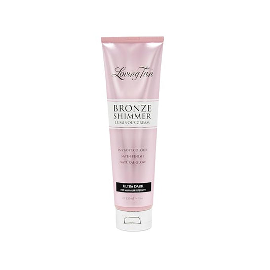 Loving Tan Bronze Shimmer Luminous Cream, Ultra Dark - Streak Free, Natural Looking, Instant Sunless Tanner - 6+ Self Tanning Applications per Tube, Cruelty Free - 4 FL Oz