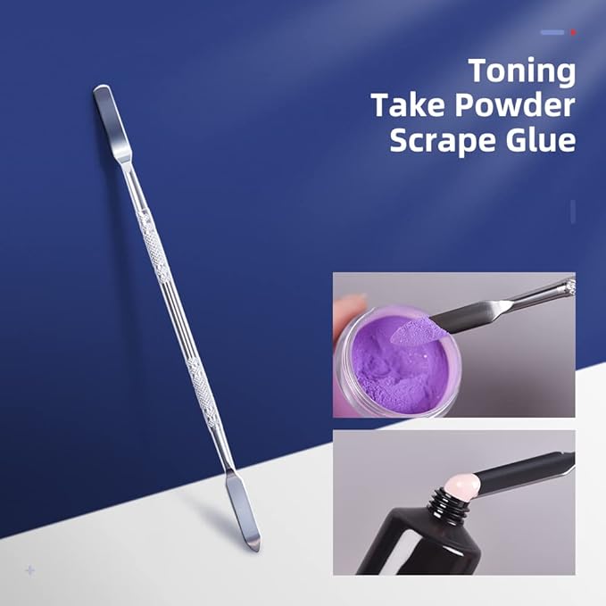 7.2 inches Pro Stainless Steel Make Up Spatula Double Sided Cosmetic Stirring Rod Nail Art Manicure Tools (size-2)