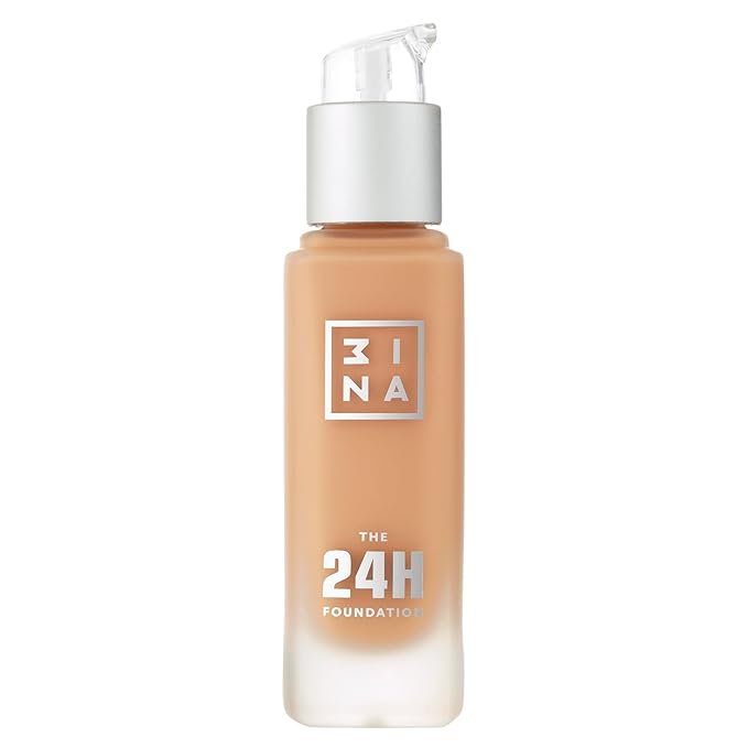 3INA The 24H Foundation 606-24H Long-Wearing Formula - Medium To High Buildable Coverage - Smooth Matte Finish - Expanded Shade Selection - Waterproof, Cruelty Free, Vegan Makeup - 1.01 Oz