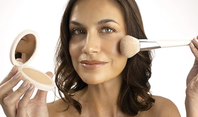 FARMASI Makeup BB All in One Powder, Lightweight, Long-Lasting Medium-Full Coverage with Flawless Finishing, will Look More Natural and Smooth Than Ever, 0.5 oz, Warm Medium