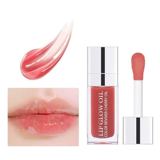 Lip Glow Oil, Care Of Lips, Highlight Lip Color And Lip Oil Hydrating Tinted Lip Balm, Lip Oil Gloss Tinted Hydrating Lip Care Lines Lip Crystal Jelly Moisturizing (012 RoseWood)
