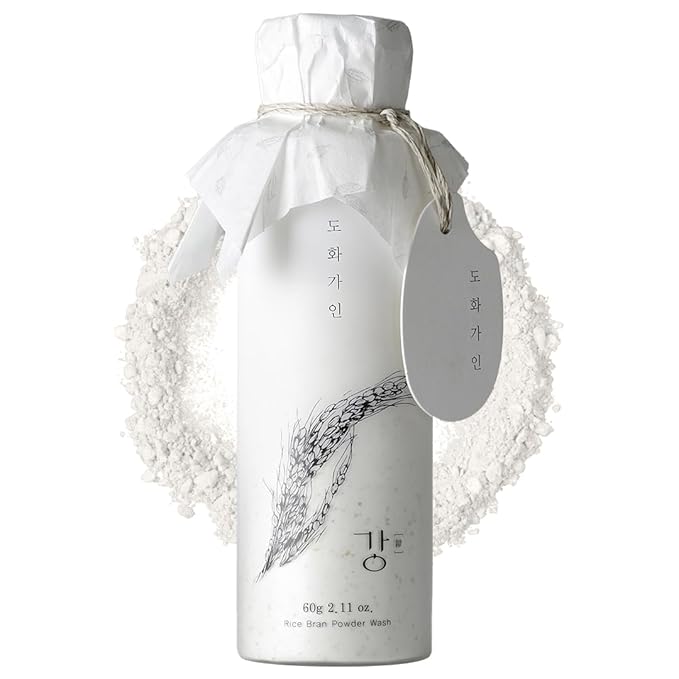 Rice Bran Powder Wash | Gentle Exfoliating Face Wash for Sensitive Skin | Vegan Enzyme Face Scrubber & Exfoliator for Sebum Control – Product of Korea | 60 g (2.1 oz)