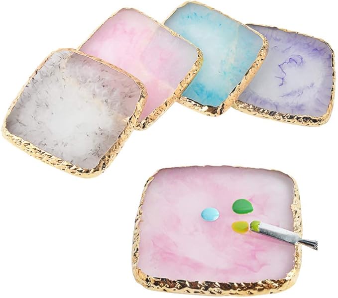 1 Pcs Resin Nail Art Palette Nail Art Cosmetic Mixing Palette Color Mixing Pigment Plate Polish Holder Drawing Color Palette