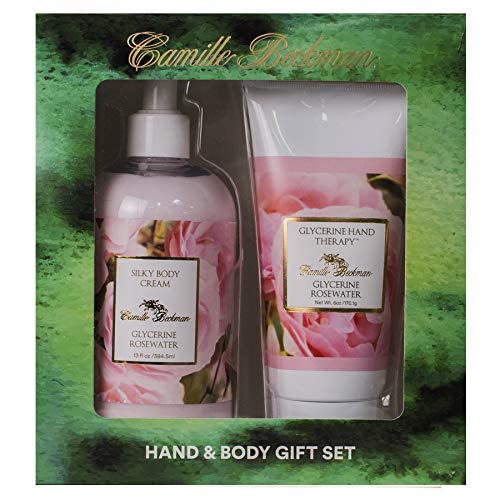 Camille Beckman Hand and Body Duet Set, Silky Body and Glycerine Hand Cream, Glycerine Rosewater