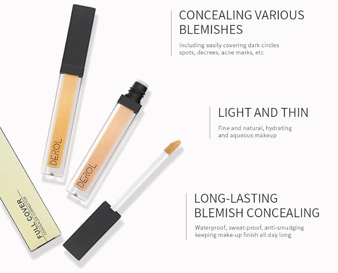 Liquid Concealer Makeup - Natural Coverage & Highly Pigmented Lightweight Concealers 6.5ml (01)