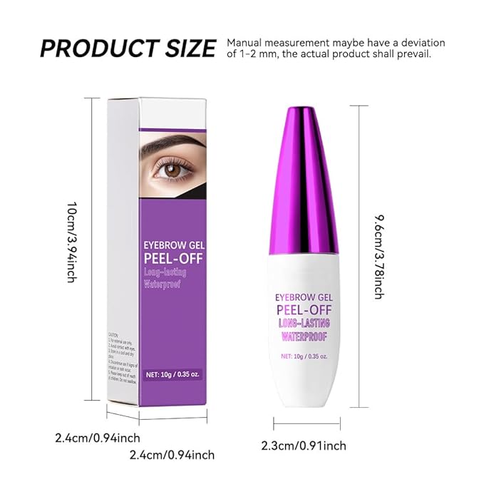 2Pcs Peel Off Eyebrow Tint Gel - Waterproof & Sweatproof All-Day Wear, Transfer-Resistant Tattoo Effect, All Skin Types + Mother’s Day Gift Set, 03#Light Brown