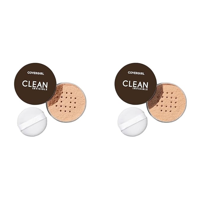COVERGIRL Clean Invisible Loose Powder Vegan Formula Translucent Shades Light 20g & Medium 20g