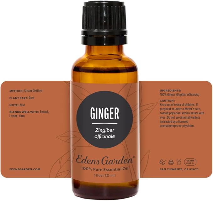 Edens Garden Ginger Essential Oil- 100% Pure Premium Grade, Undiluted, Natural, Therapeutic, Aromatherapy, The Best for Diffuser, Skin, Candle, Kid Safe 30 ml (1 fl oz)
