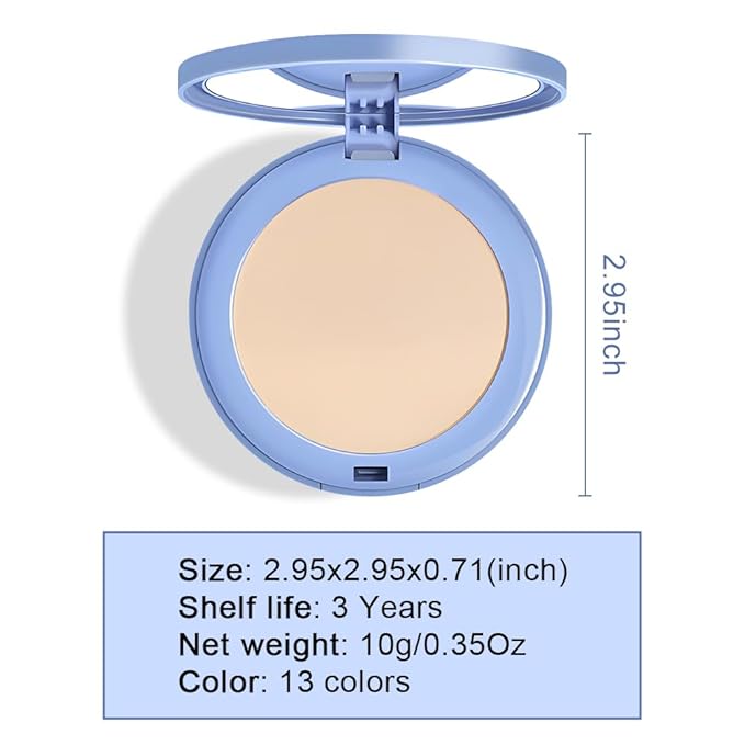 evpct Kaely Oil Control Pressed Face Powder, Get Smooth Flawless Fine Lines and Lightweight Finishing Foundation, Control Shine Long Lasting Waterproof Face Setting Powder Cosmetic, 01 Classic Ivory