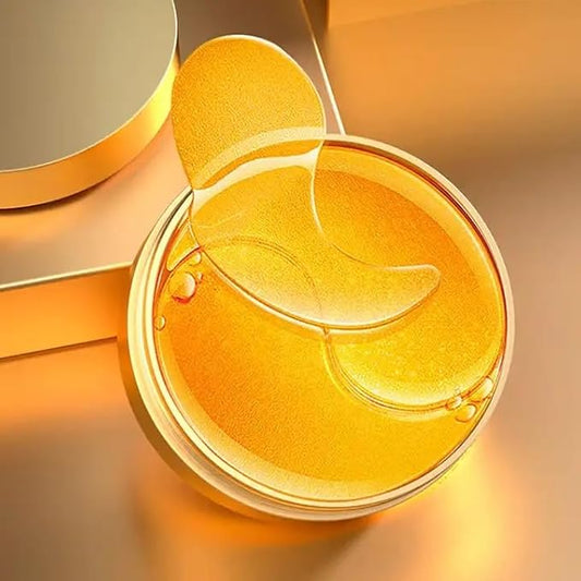 Golden 24K Radiant Under Eye Gel Mask (30 Pairs) Rejuvenating, Hydrating, Moisturizing Therapy for Under Eye Wrinkles, Dark Circles, Puffy Eyes, Refreshing, Revitalizing, Travel