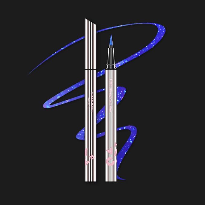 CHARMACY Chameleon Liquid Eyeliner, Liquid Glitter Eyeliner, Highly Pigmented, Metallic MultiColor Shifting waterproof Eyeliner, Ultra-Fine Tip, Longwearing, Smudge-proof (A03 Twilight Shimmer)