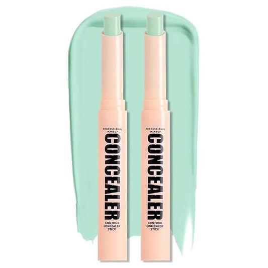 Kaely 2Pcs PROFESSIONAL MAKEUP Correcting Concealer Stick,Medium Coverage Concealer Crayon,under Eye Brightener Concealer for Dark Circles,corrector de ojeras,Lightweight,Vegan,09 GREEN
