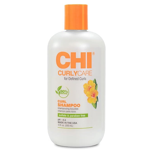 CHI CurlyCare Curl Shampoo, Hydrates Curls, Reduces Frizz & Increases Elasticity & Strength, Sulfate, Paraben, & Cruelty-Free, 12 Oz