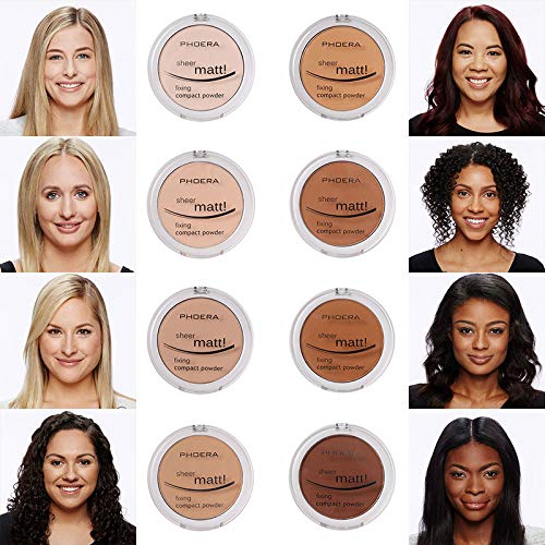 2 Pack Matte Face Powder, Control Oil Brighten Skin Color Cover Blemish Makeup Face Setting Setting Powder Foundation。204- Buff Beige