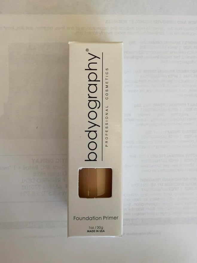 BODYOGRAPHY - Foundation Primer (Neutral): Flawless Anti-Aging Salon Makeup Primer w/Vitamin E, A, Jojoba, Grapeseed Oil | Control Shine | Gluten-Free, Cruelty-Free, 1 oz.
