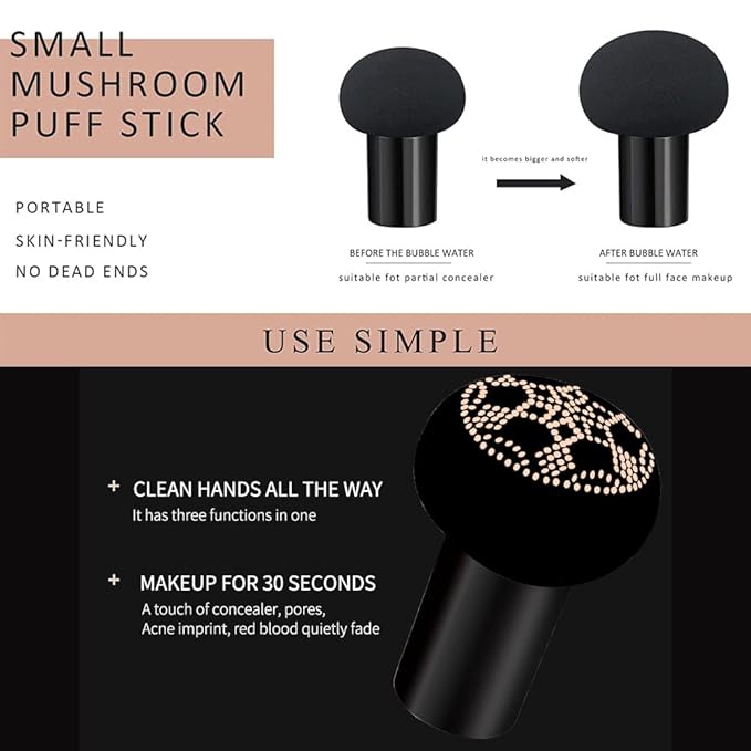 Air Cushion CC Cream Mushroom Head Foundation Air Cushion BB Cream Concealer Moisturizing Brighten Makeup Long Lasting Waterproof-Natural 1Pack