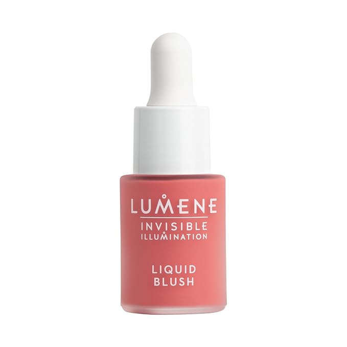 Lumene Invisible Illumination Liquid Blush Bright Bloom - Dewy Makeup Cheek Tint with Luminizing Pigments for Hydrated Glowing Skin - Weightless Liquid Blush for Cheeks (0.5 Fl Oz)