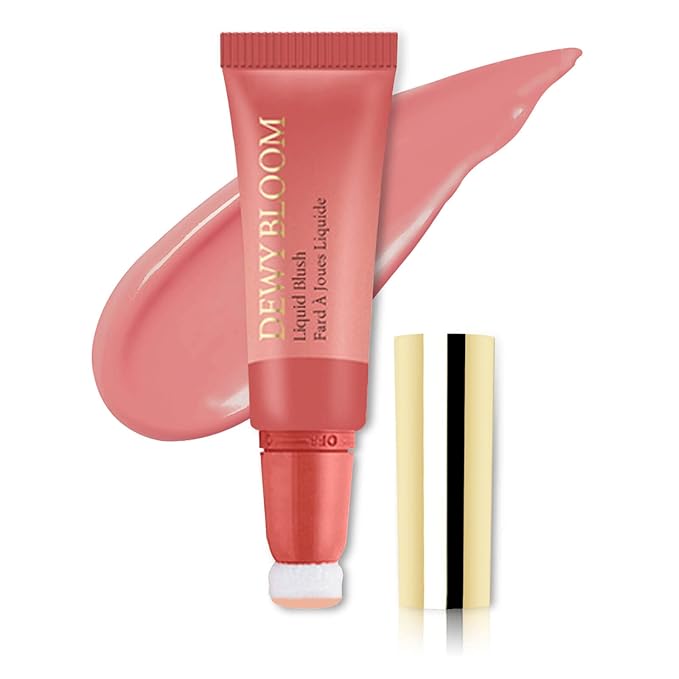 Blush Beauty Wand,Matte Face Blush Stick with Cushion Applicator,Natural Silky Creamy Dewy Liquid Blush Wand,Blendable Blush Stick for Cheek,Cruelty-free,106 Wishes,Peach Pink