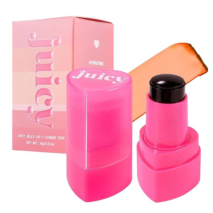 Cooling Water Jelly Tint Stick，Multi-Use Juicy Love Blush, 3-In-1cheek Blush & Eyeshadow & Lip Tinted Long-Lasting Moisture Stick，Bouncy Jelly Texture，Creates A Moist Watercolor Effect (#05, 0.32oz)