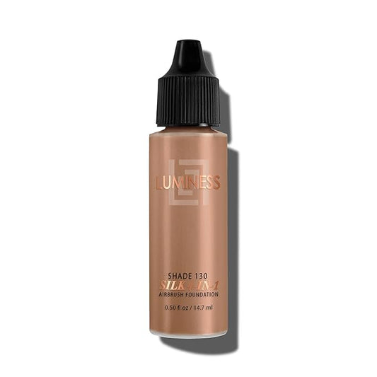 Luminess Air Silk 4-In-1 Airbrush Foundation- Foundation, Shade 130 (.5 Fl Oz) - Sheer to Medium Coverage - Anti-Aging Formula Hydrates and Moisturizes - Professional Makeup Kit for Cordless Air Brush