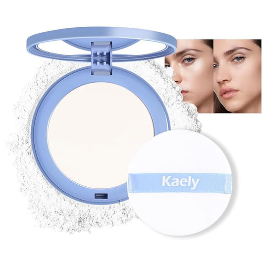 evpct Kaely Oil Control Pressed Face Powder, Get Smooth Flawless Fine Lines and Lightweight Finishing Foundation, Control Shine Long Lasting Waterproof Face Setting Powder Cosmetic, 13 White