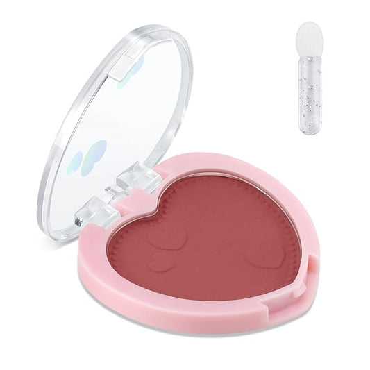Boobeen Powder Blush Matte Pressed Blush Palette, Highly Pigmented Cream Pink Blusher for Cheeks, Blusher Compact Powder Makeup Lightweight Easily Blends, Single Color Rouge Powder