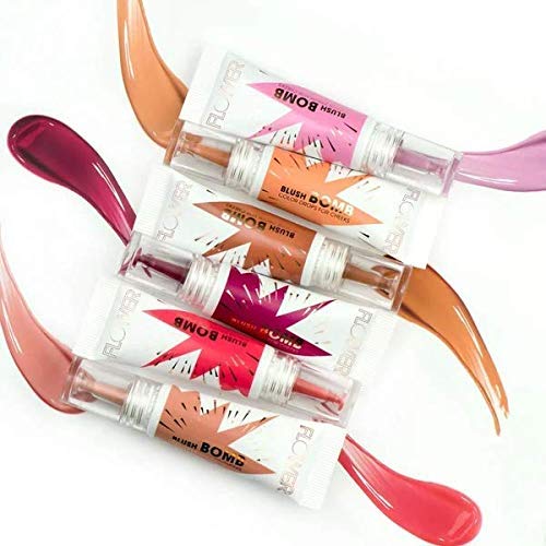 FLOWER Beauty By Drew Barrymore Liquid Blush Makeup Bomb Color Drops -Silky Lightweight Formula + Gel Cream Blush for Cheeks - Radiant + Glossy Finish - Buildable + Lightweight Formula - Cruelty-Free + Vegan (Nectar)