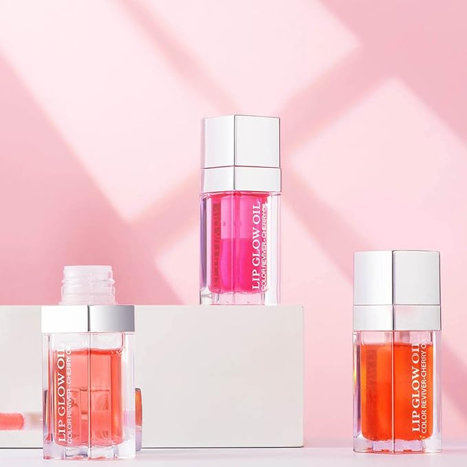 Lip Glow Oil, Care Of Lips Enjoy Lip Spa, Lip Color Oil, Hydrating Lip Balm, Lip Oil Gloss Tinted Hydrating Lip Care, Lip Lines Lip Crystal Jelly Moisturizing (004 Coral)