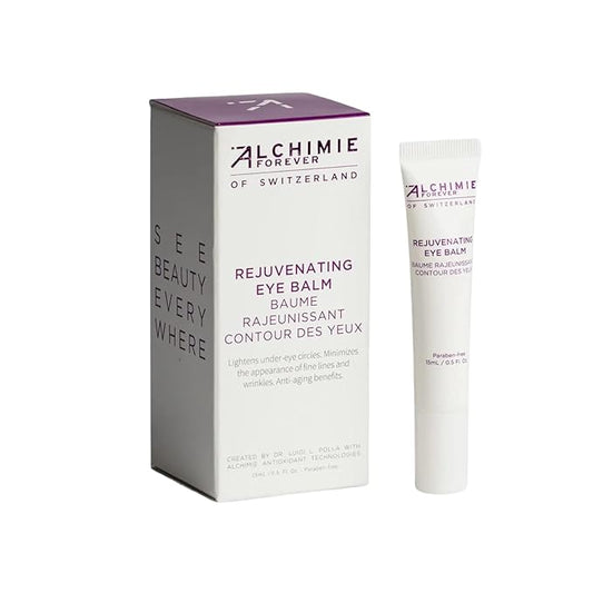 Alchimie Forever Rejuvenating Eye Balm | Hydrating Anti-Aging Eye Cream with Jojoba and Cocoa Butter, European Blueberries, Vitamin K | Reduce Dark Under Eye Circles and Premature Aging | 0.5 fl oz
