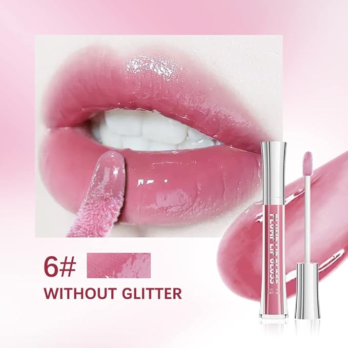 ibcccndc Lip Plumper gloss,Natural Lip Plumper,High Shine Lip Plumper,Lip Enhancer for Fuller,Sexy Lip Gloss,Shiny Lip Gloss For Girls and Women (6)
