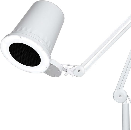 4BLANC® Alize Original Vacuum Nail Dust Collector for Pedicure with Built-in Dimmable LED Lamp, Certified HEPA 11 Medical Grade Replaceable Filter, and Universal Table Mount