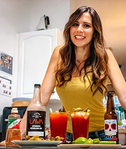 (3 Pack) LAVA All Natural Authentic Michelada Mix Craft Cocktail Mixer, Made with Real Tomatoes, Ancho Chile Peppers, Tamarind, No Junk Ingredients, Vegan, 1-Liter (33.8oz) Glass Bottle, Ready to Use