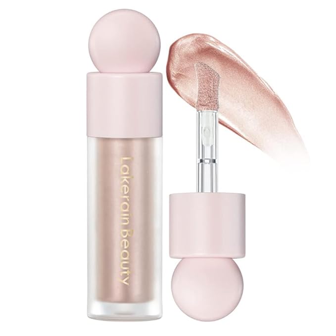 Liquid Highlighter, Contour Stick Makeup Highlighter for Face, Waterproof Luminous Lotion, Silky Smooth Glitter Highlighter Makeup Stick, Multi-Use Body Shimmer Liquid Bronzer 03# ROSE GOLD
