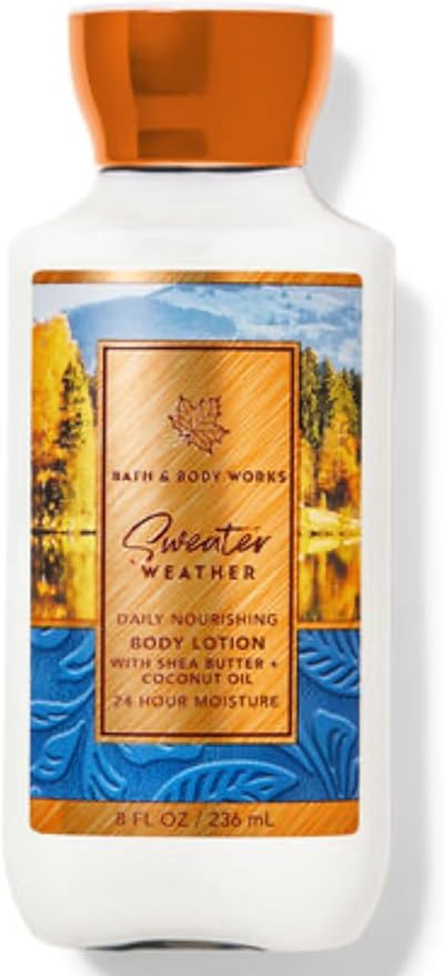 Bath & Body Works - 3 Piece Bundle - Spray - Body Lotion - Shower Gel - Full Size and Gift Bag HELLO GORGEOUS (Sweater Weather)