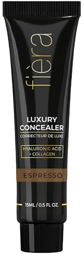 Fièra Luxury Concealer with Anti-Aging - All Day Coverage for Dark Circles, Fine Lines, Wrinkles & Spots - Espresso, 0.5 Ounce