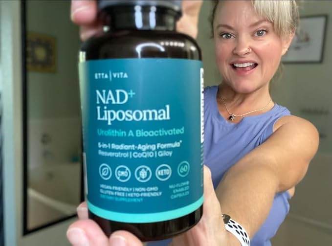 Liposomal NAD+ Supplement 500mg with Urolithin A, CoQ10, Resveratrol & Giloy (Made in USA) Mitochondrial, Cellular Energy, Cognitive, Anti-Aging & Detox Support - 3rd Party Tested Vegan, Non-GMO