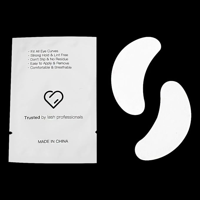i-Laesh 100 Pairs Eye Pads for Lash Extensions - 100% Natural Aloe Vera Hydrogel Gel Under Eye Pads - Lint Free, Stick Well, Fits Most Eye Shapes Lash Extension Supplies Makeup Tools - Regular Shape