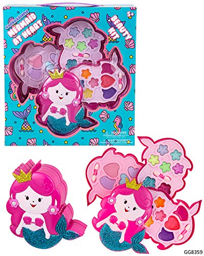 Expressions – Mermaid Beauty Kit – Novelty Starter Makeup Palette, Fold Out Makeup Palette, Make Up Toy Cosmetic Kit Gifts for Girls -Washable Make Up Set-Non-Toxic