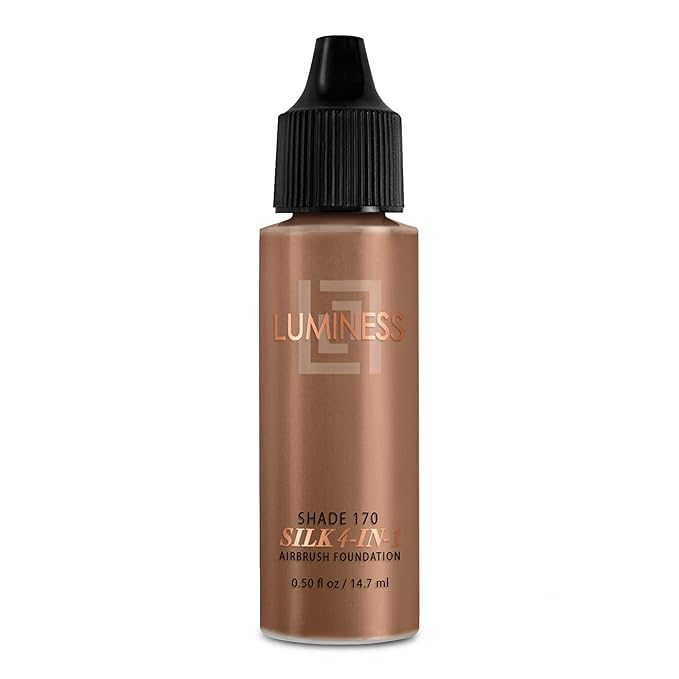 Luminess Air Silk 4-In-1 Airbrush Foundation- Foundation, Shade 170 (.5 Fl Oz) - Sheer to Medium Coverage - Anti-Aging Formula Hydrates and Moisturizes - Professional Makeup Kit for Cordless Air Brush
