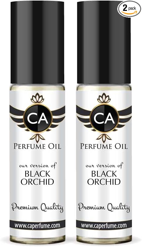 CA Perfume Impression of Black Orchid For Women Replica Fragrance Body Oil Dupes Attar Roll-On 0.3 Fl Oz-X2